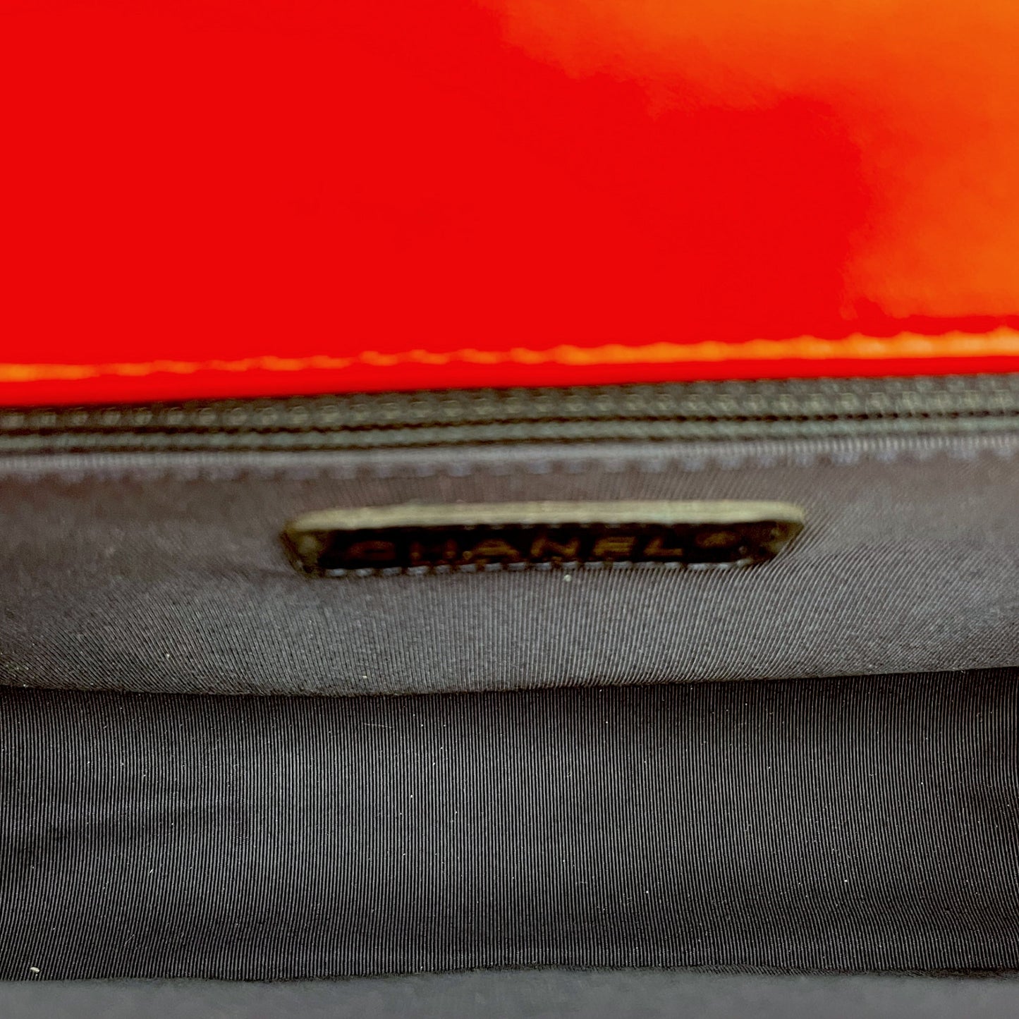Cube Embossed Boy Medium (28cm) Red, Cream Crossbody Bag in Calfskin, Gold hardware
