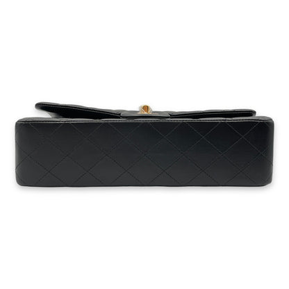 Classic (DF) Medium Black Shoulder Bag in Lambskin, Gold hardware