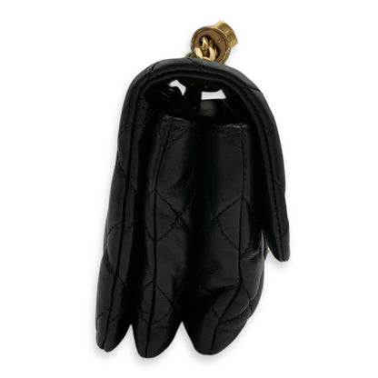 All Slide Seasonal Flap 20x13x8cm Black Crossbody Bag in Lambskin, Gold hardware