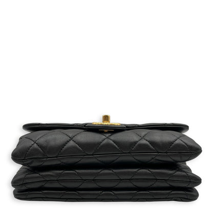 All Slide Seasonal Flap 20x13x8cm Black Crossbody Bag in Lambskin, Gold hardware
