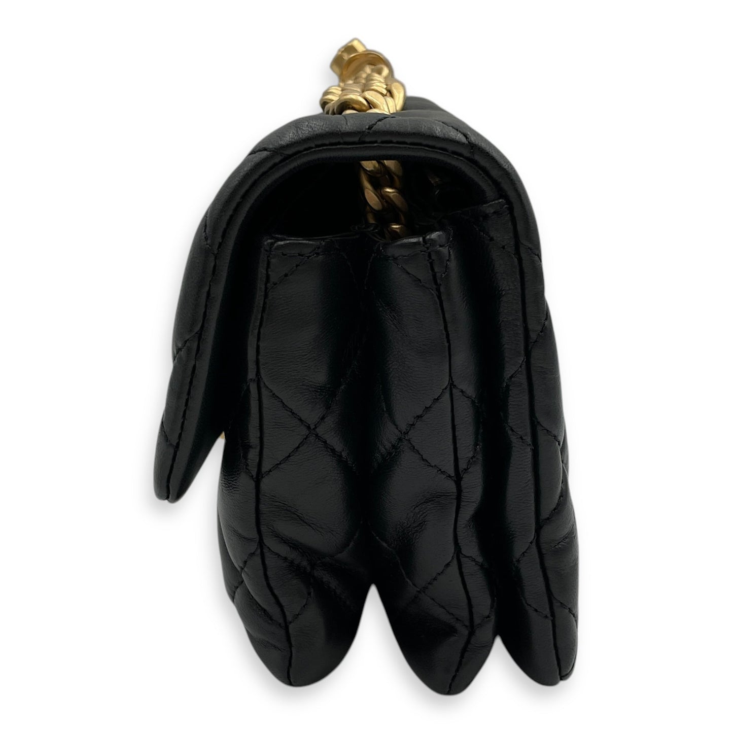 All Slide Seasonal Flap 20x13x8cm Black Crossbody Bag in Lambskin, Gold hardware