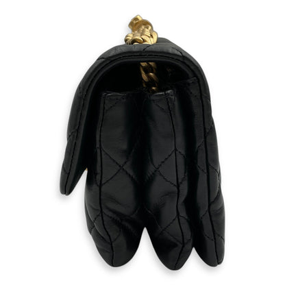 All Slide Seasonal Flap 20x13x8cm Black Crossbody Bag in Lambskin, Gold hardware