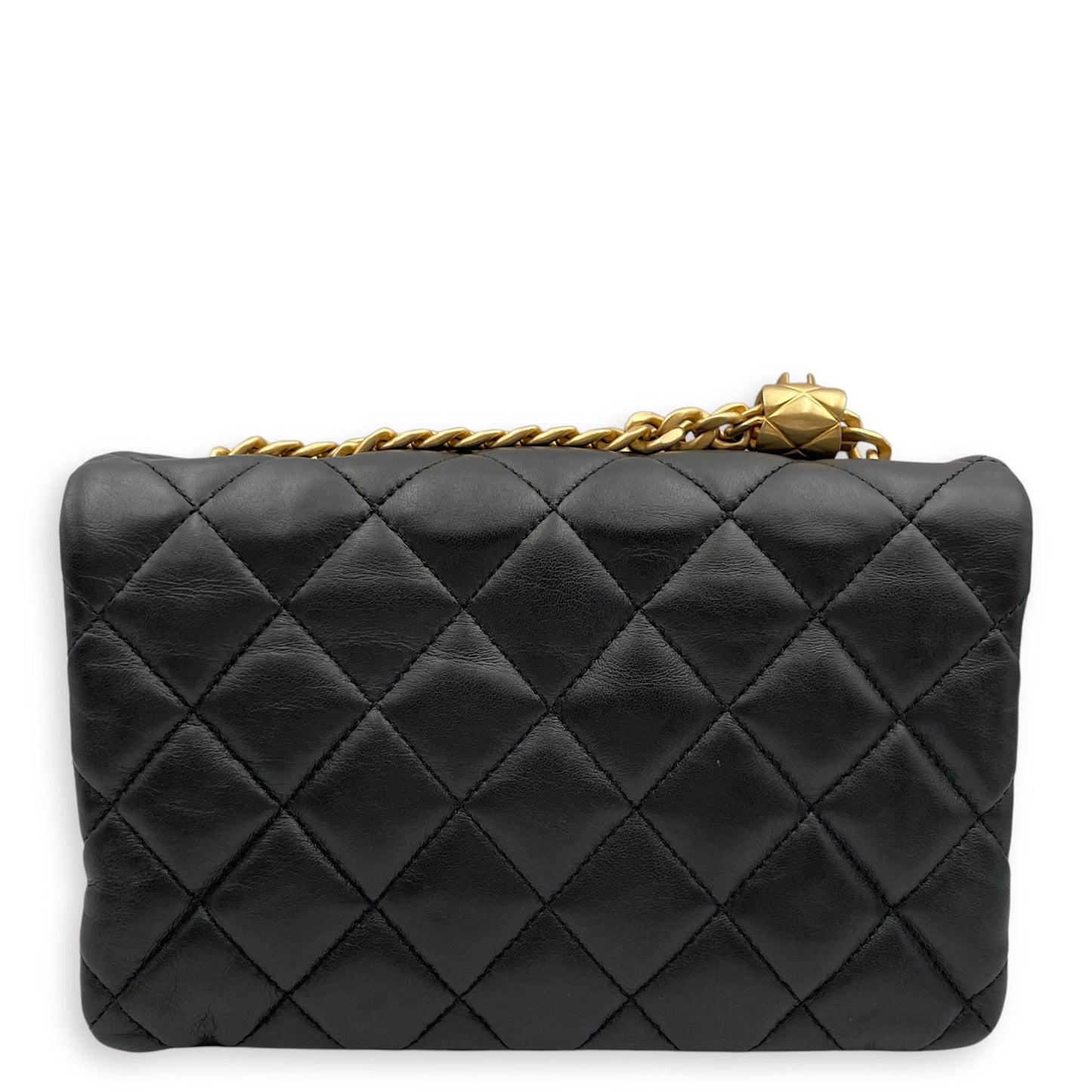 All Slide Seasonal Flap 20x13x8cm Black Crossbody Bag in Lambskin, Gold hardware