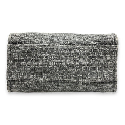 Deauville Large Grey/Black Tote Bag in Tweed, calf, Silver hardware