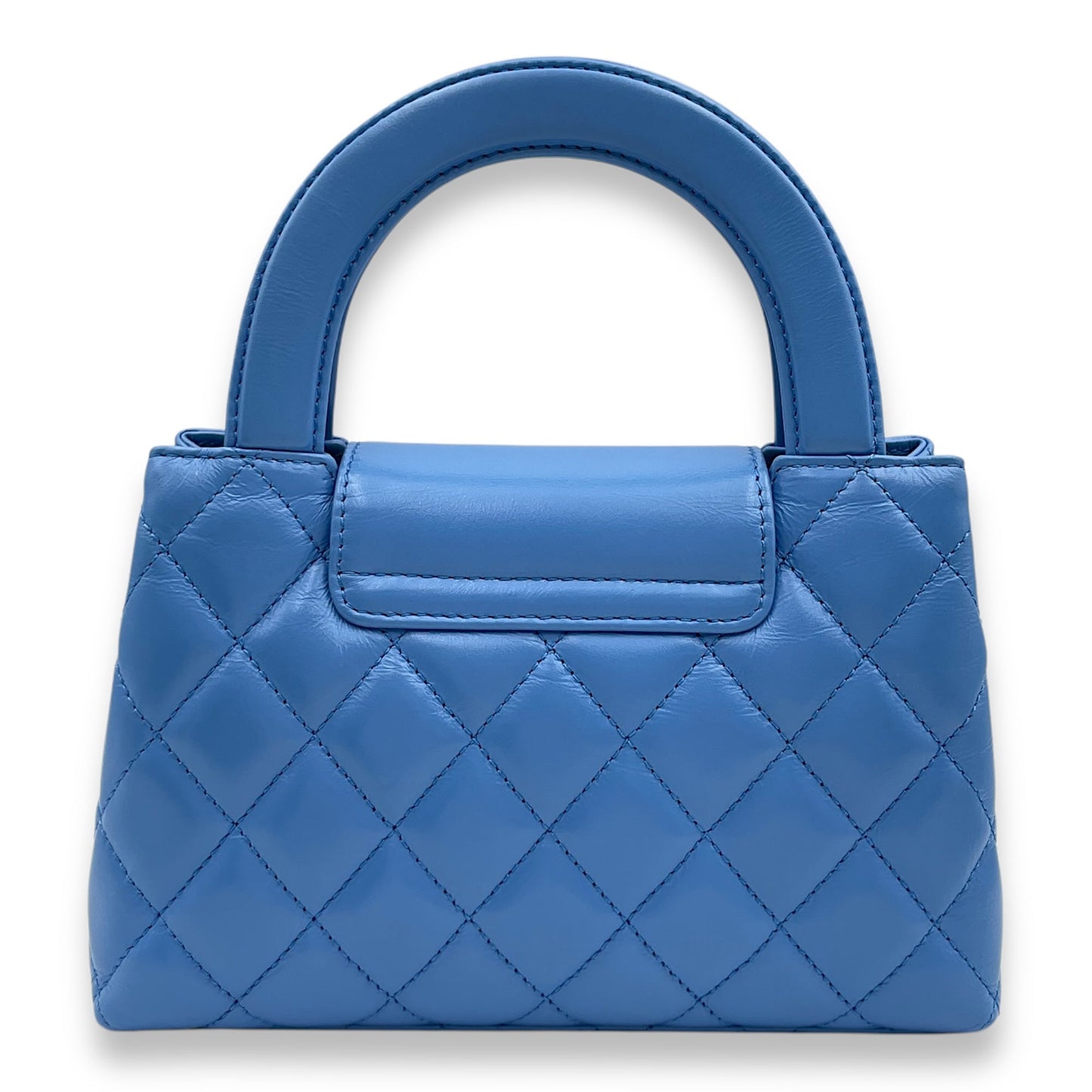 Kelly 19cm Blue in Shiny calf, Gold hardware