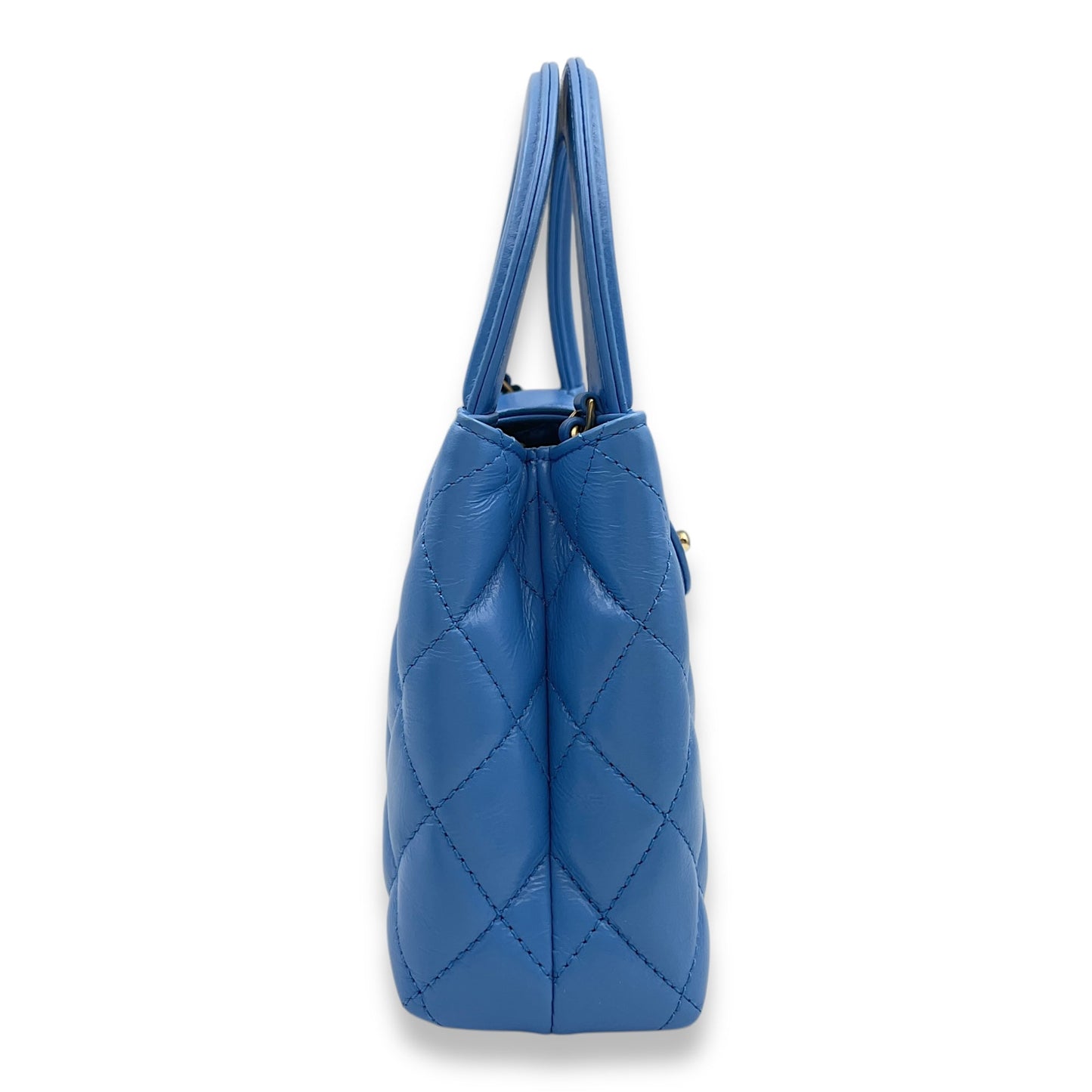 Kelly 19cm Blue in Shiny calf, Gold hardware
