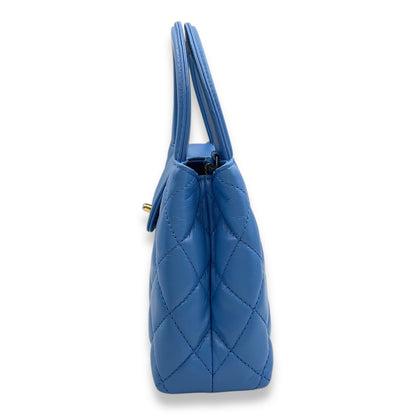 Kelly 19cm Blue in Shiny calf, Gold hardware