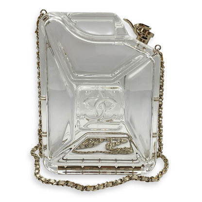 Dubai By Night Jerry Can Evening Bag 12.5x17/13x5cm Crossbody Bag in Plexiglass, lambskin strap, Gold hardware
