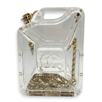 Dubai By Night Jerry Can Evening Bag 12.5x17/13x5cm Crossbody Bag in Plexiglass, lambskin strap, Gold hardware