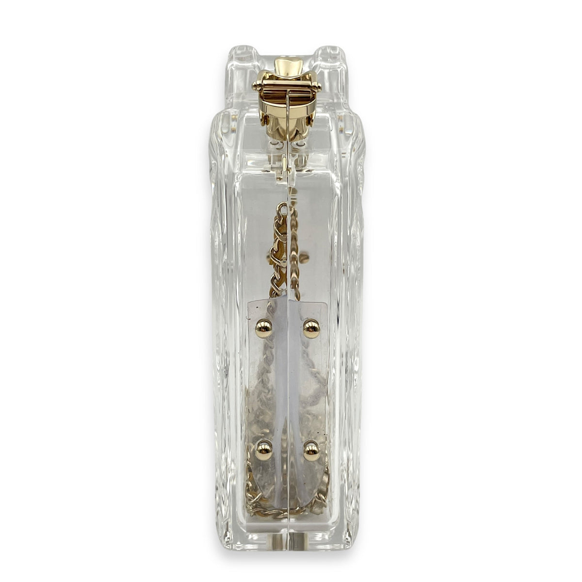 Dubai By Night Jerry Can Evening Bag 12.5x17/13x5cm Crossbody Bag in Plexiglass, lambskin strap, Gold hardware