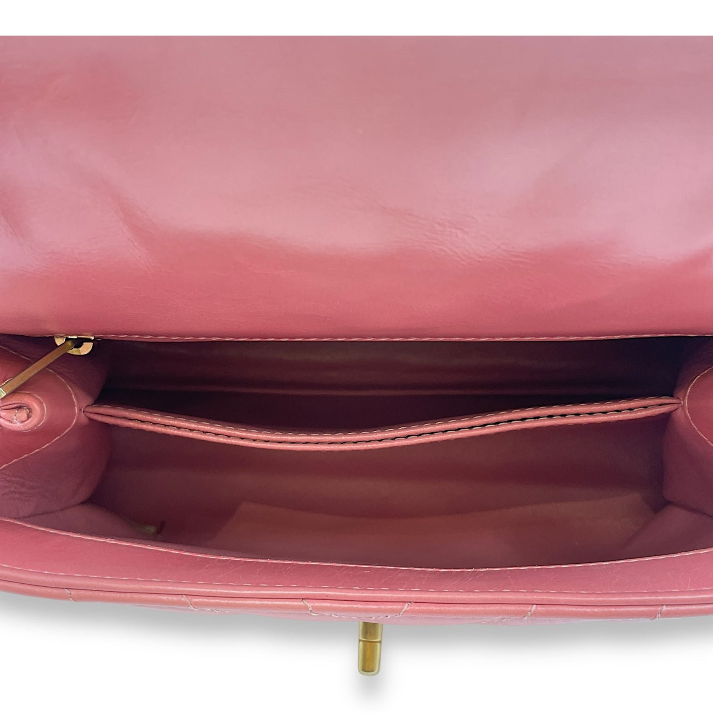 Chevron Coco Handle Small Pink Crossbody Bag in Calf, Lizard Handle, Gold hardware