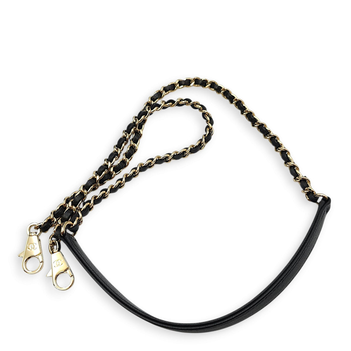 Quilted Coco Handle (23cm) Small Black Crossbody Bag in Caviar Leather, Gold hardware