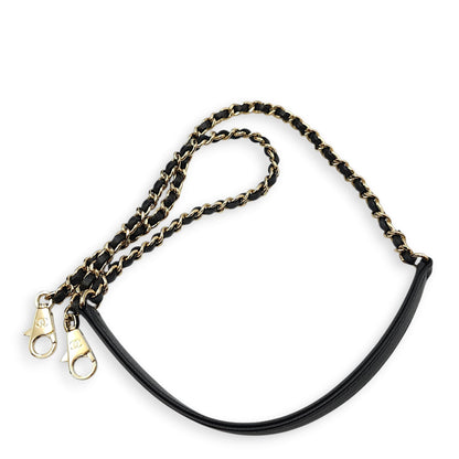 Quilted Coco Handle (23cm) Small Black Crossbody Bag in Caviar Leather, Gold hardware