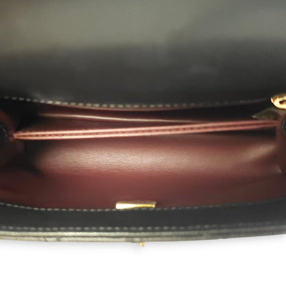 Quilted Coco Handle (23cm) Small Black Crossbody Bag in Caviar Leather, Gold hardware