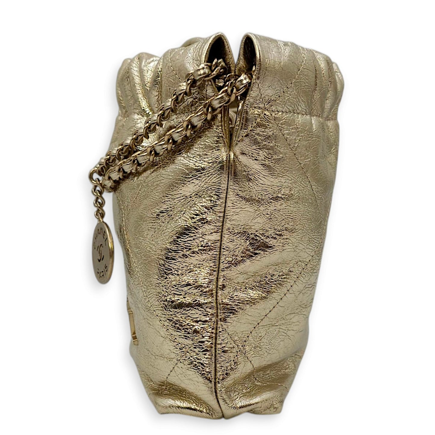 22 Tote Mini Gold Crossbody Bag in Canvas, Gold hardware
