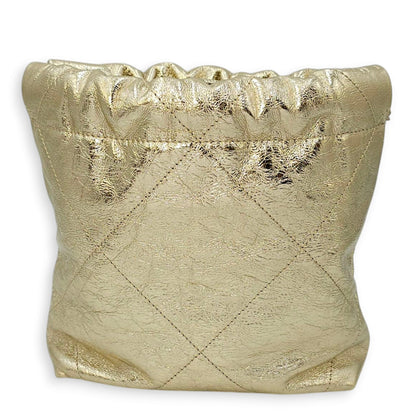 22 Tote Mini Gold Crossbody Bag in Canvas, Gold hardware