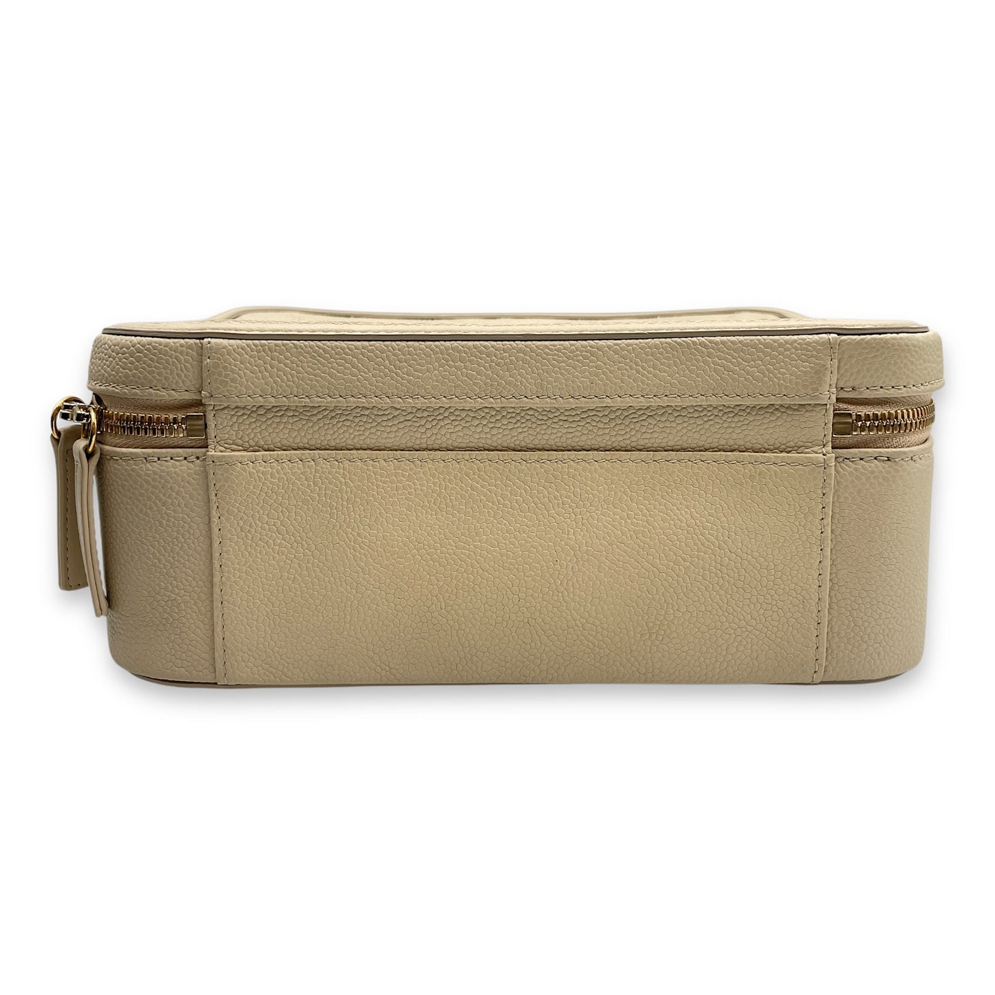 Filigree Vanity 24x18x9.5cm Beige Shoulder Bag in Caviar, Gold hardware