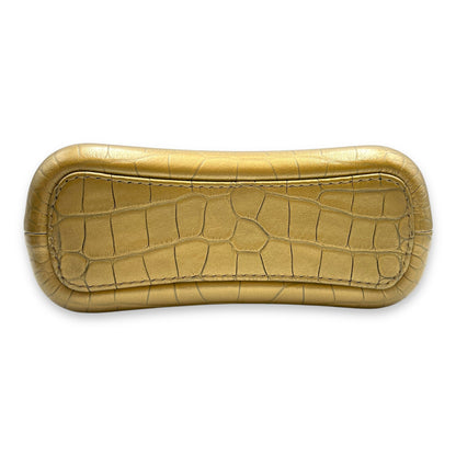 Gabrielle Small Gold Crossbody Bag in Croc Embossed Calf, 3-Tone hardware