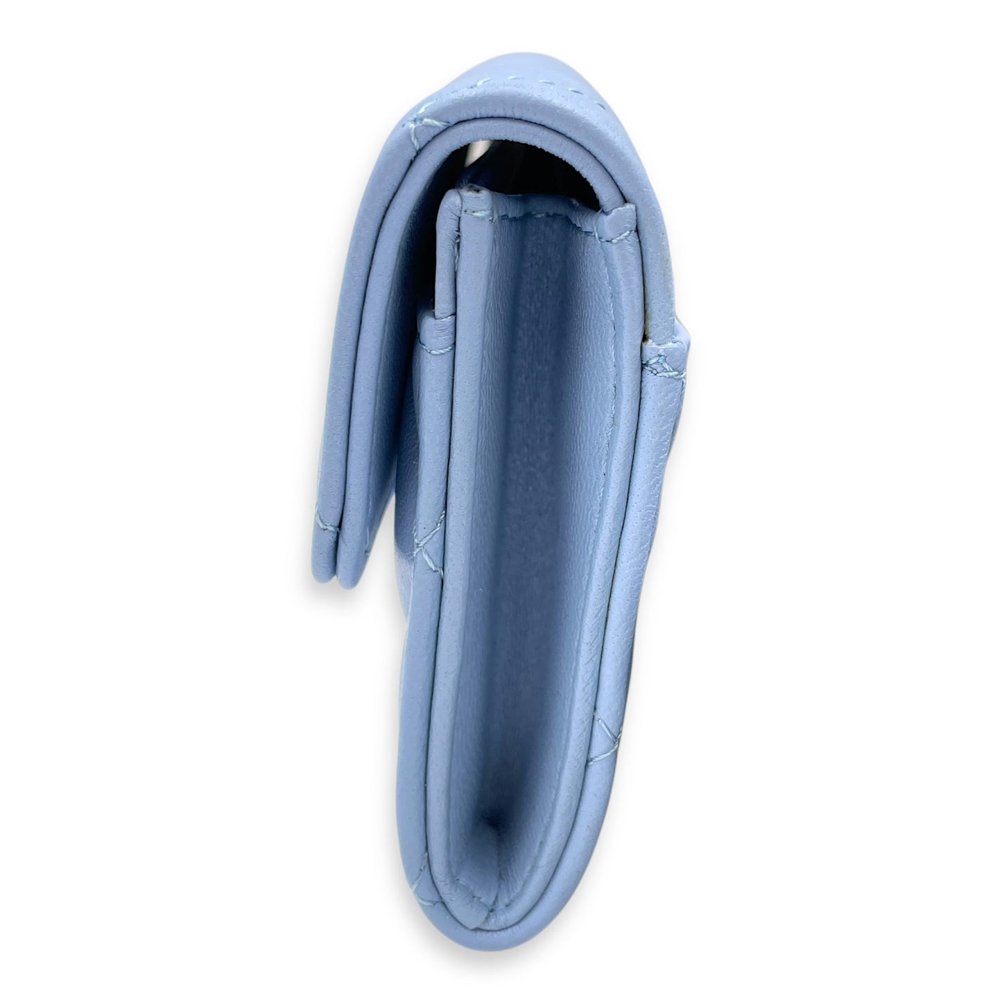 CC Blue  Holder in Lambskin, Gold hardware