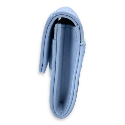CC Blue  Holder in Lambskin, Gold hardware