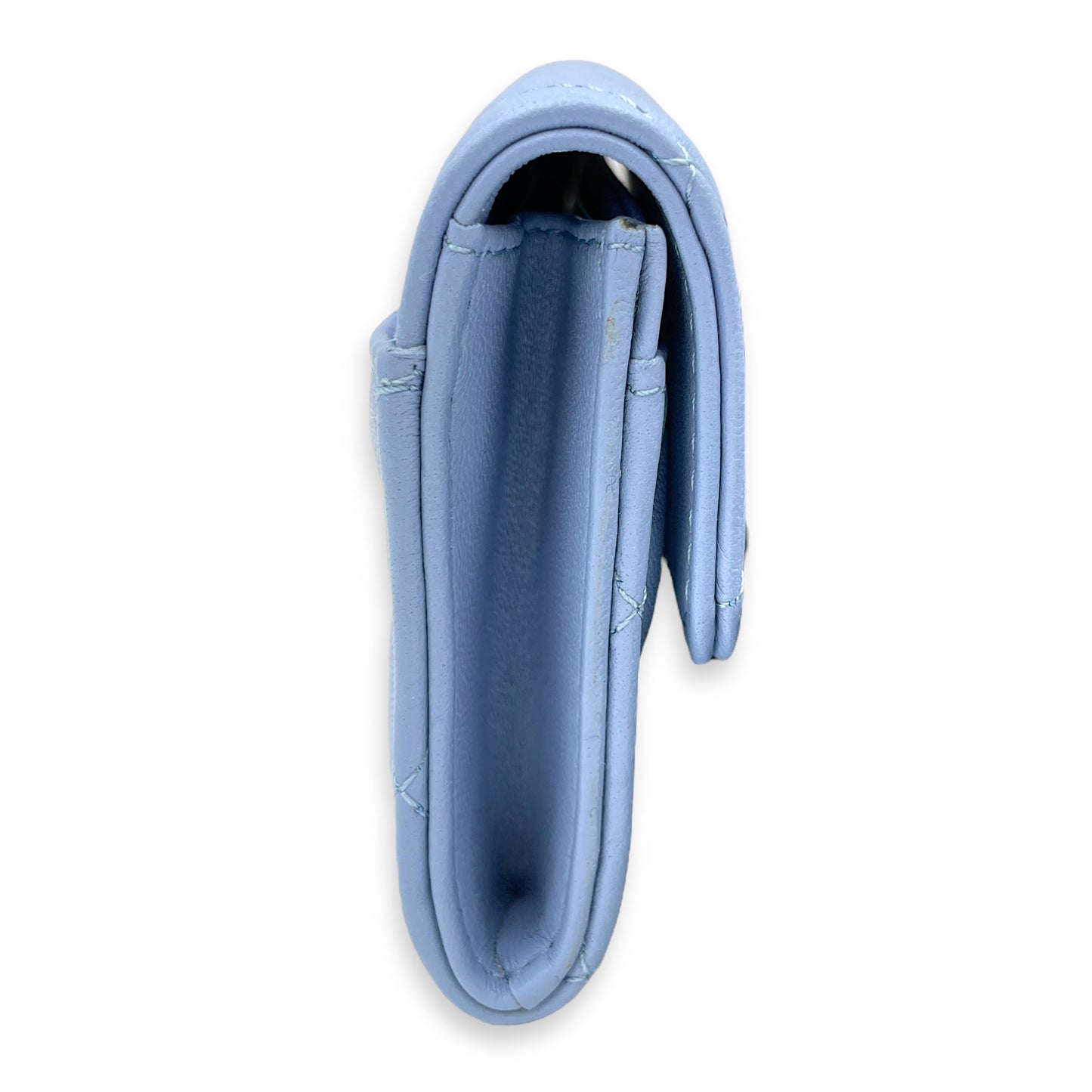 CC Blue  Holder in Lambskin, Gold hardware