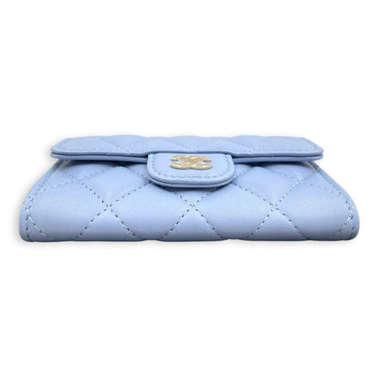 CC Blue  Holder in Lambskin, Gold hardware