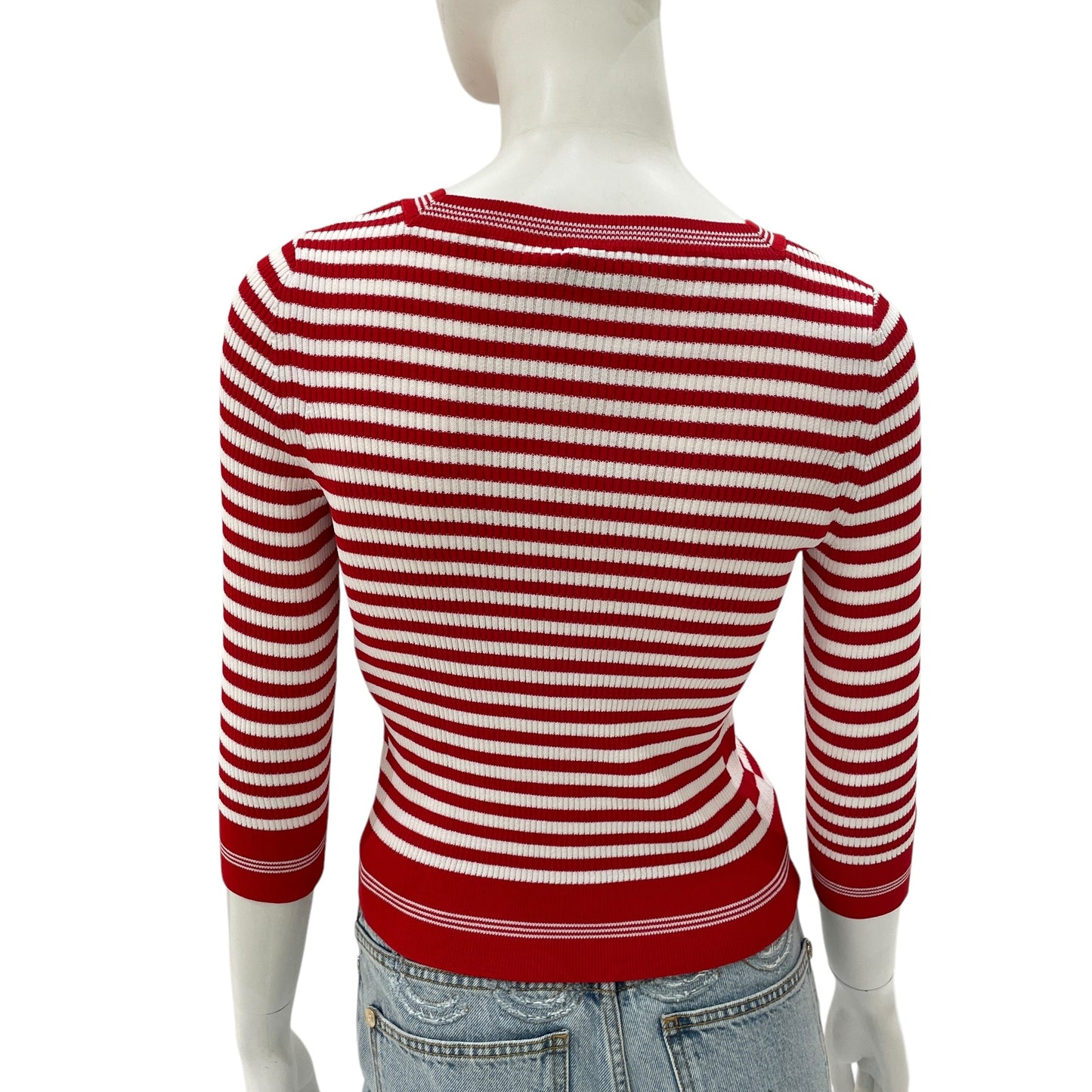 23C No5 Clover 34 Red, White Pullover in Acetate, Polyamide, Lacquered Metal hardware