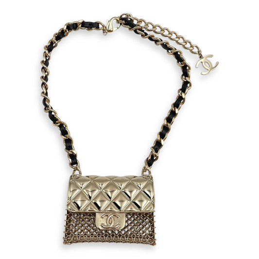 21S Micro Bag Short Necklace in Black