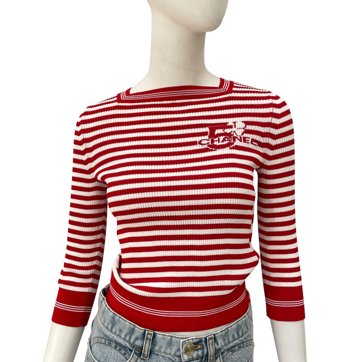 23C No5 Clover 34 Red, White Pullover in Acetate, Polyamide, Lacquered Metal hardware