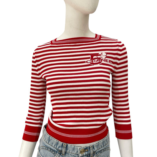 23C No5 Clover 34 Red, White Pullover in Acetate, Polyamide, Lacquered Metal hardware