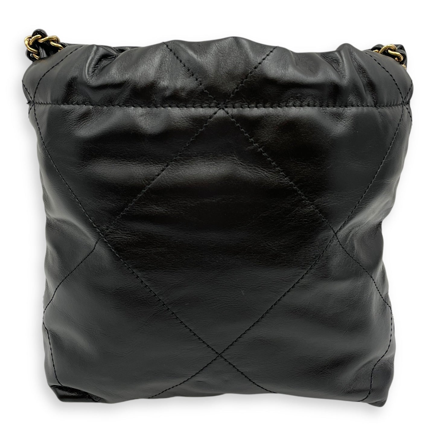 Mini 22 Black Crossbody Bag in Calfskin, Gold hardware