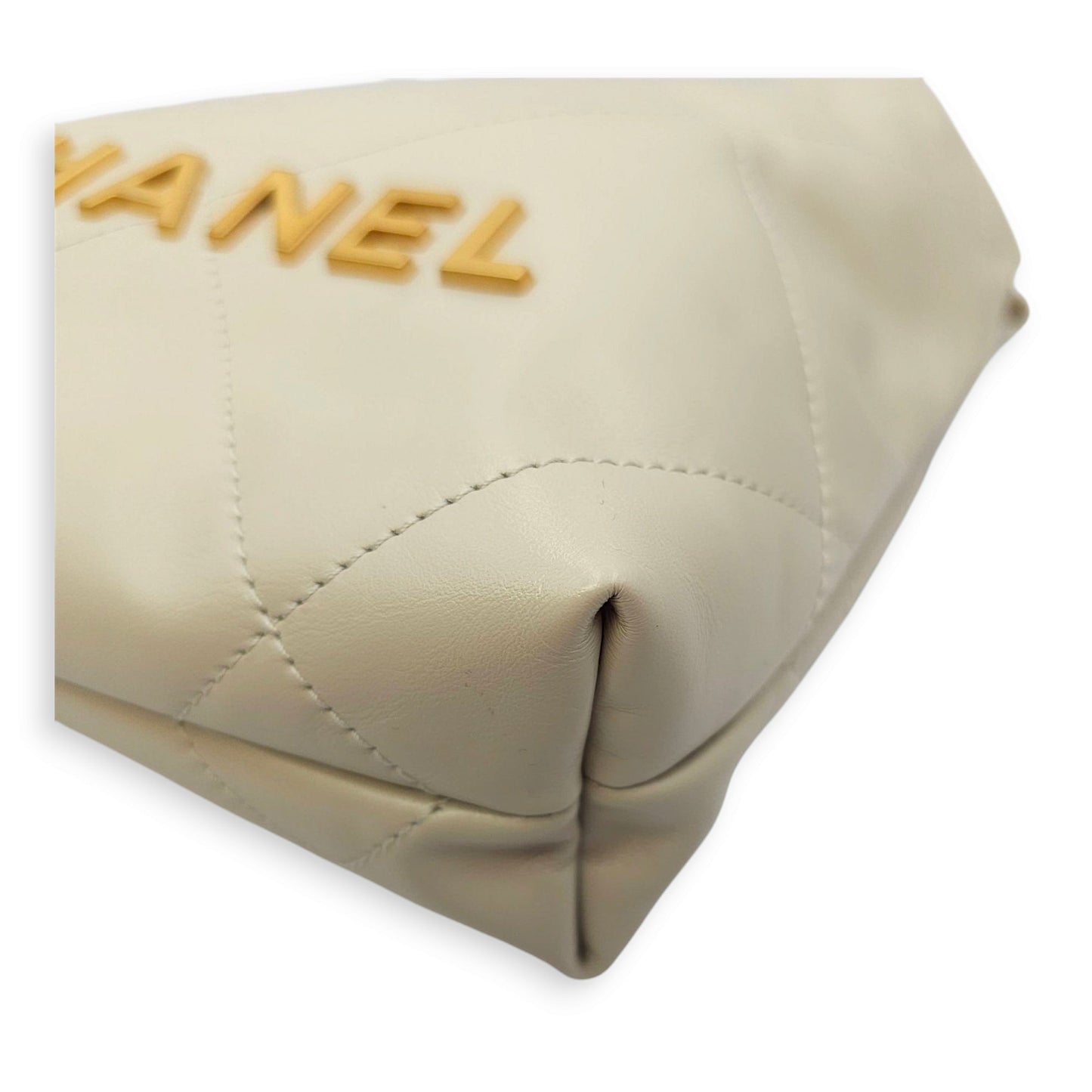 Mini 22 Grey Crossbody Bag in Calfskin, Gold hardware