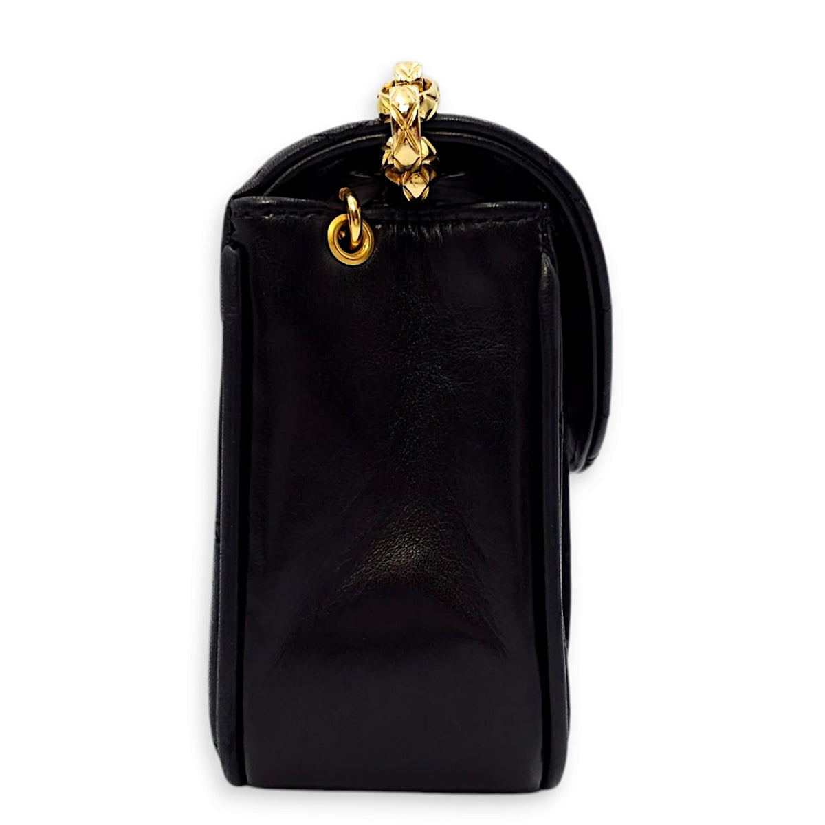 Vintage Flap with Bijoux Chain 17x11x5.5cm Black Crossbody Bag in Lambskin, Gold hardware