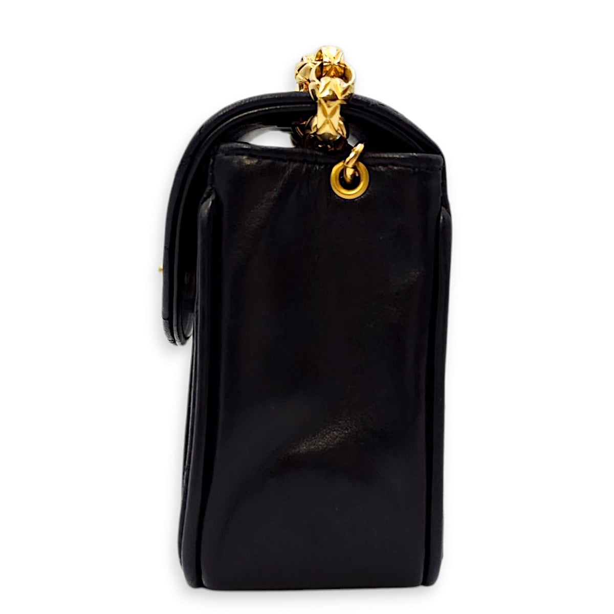Vintage Flap with Bijoux Chain 17x11x5.5cm Black Crossbody Bag in Lambskin, Gold hardware