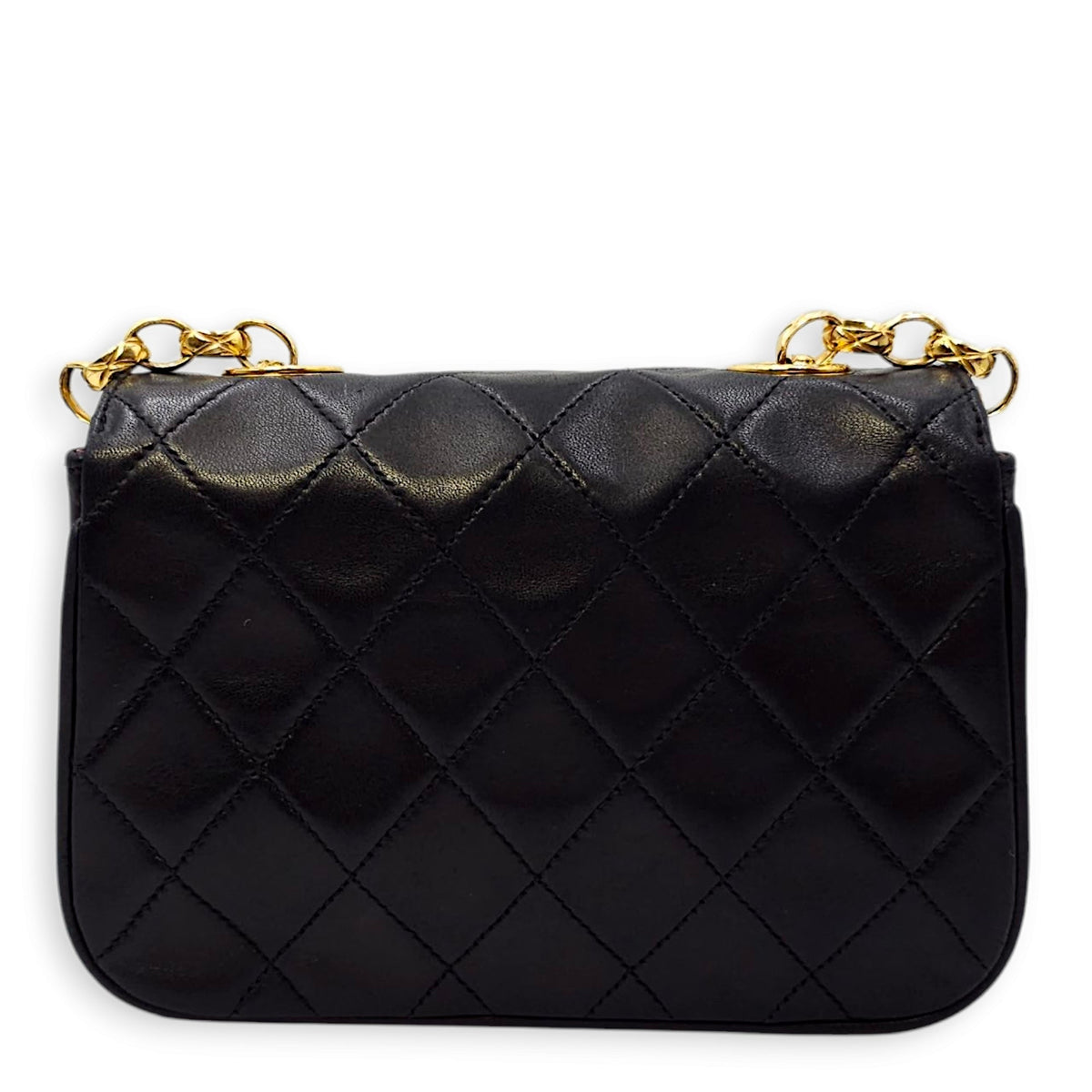 Vintage Flap with Bijoux Chain 17x11x5.5cm Black Crossbody Bag in Lambskin, Gold hardware