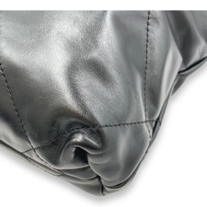 22 Tote Mini Black Crossbody Bag in Shiny Calf, Gold hardware