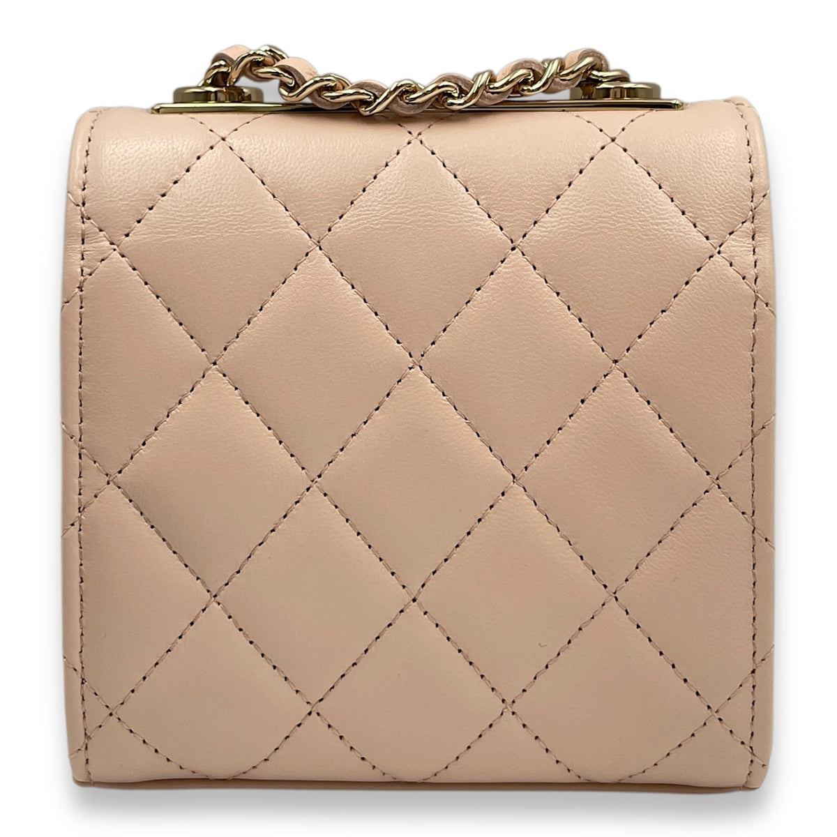 Trendy CC MIni Pastel Pink Vanity Bag in Lambskin, Gold hardware