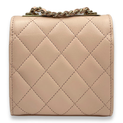 Trendy CC MIni Pastel Pink Vanity Bag in Lambskin, Gold hardware