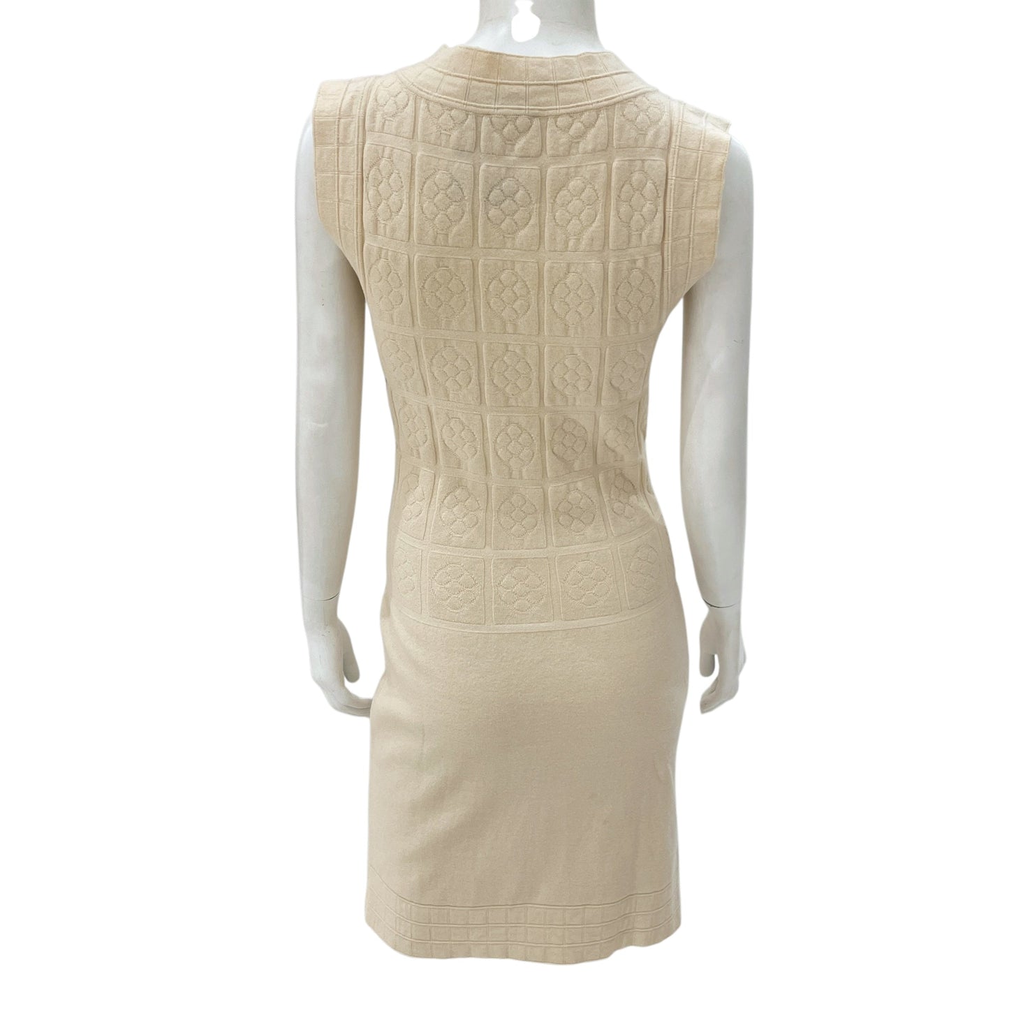 Camellia Print 34 Cream Dress in Wool