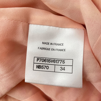Striped Glitter 34 Pink and Beige Mid-length Dress in Cotton, Polyester, Polyamide, Elastane, Silk, Gold hardware