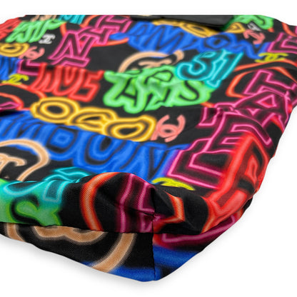 Graffiti Foldable 2021 Shoulder Bag in Caviar, Fabric, Gold hardware