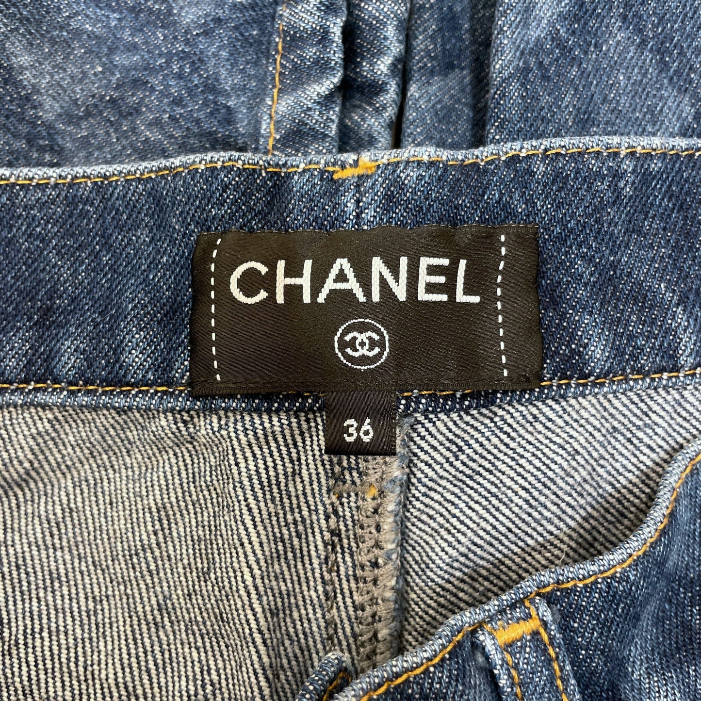 22B 36 Blue Quilted Print Skinny Jeans in Cotton, Polyester, Gold hardware