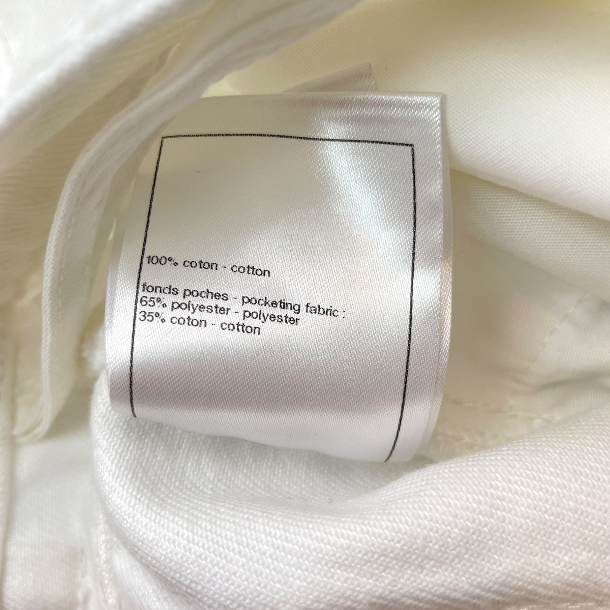 CC Crystal Button 36 White Jeans in Cotton, Polyester, Silver hardware