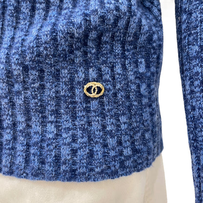 23B 36 Navy Blue Pullover in Cashmere, Wool, Gold hardware