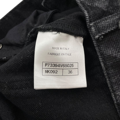 22B Quilted Print 36 Black Skinny Jeans in Cotton, Polyester, Ruthenium hardware
