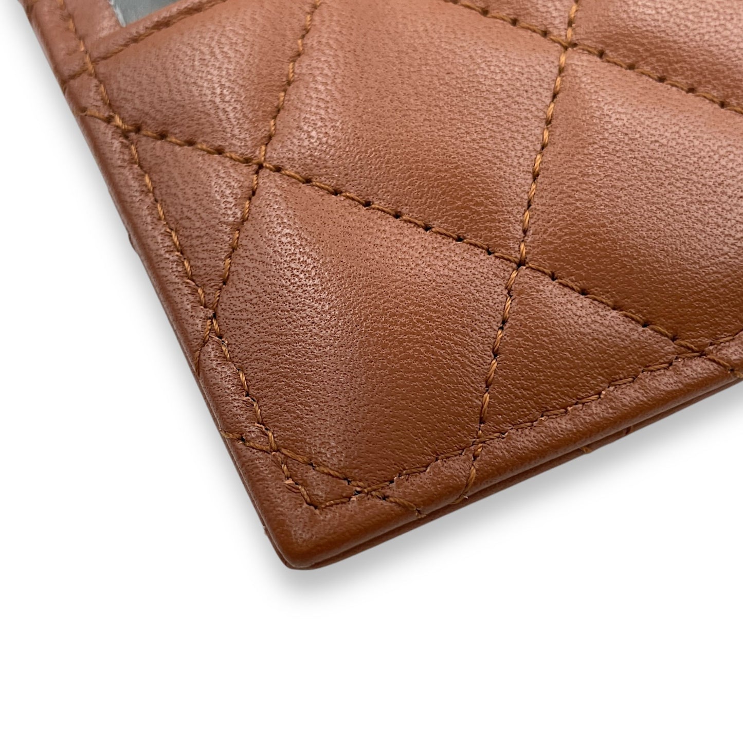 Brown  Holder in Lambskin, Gold hardware