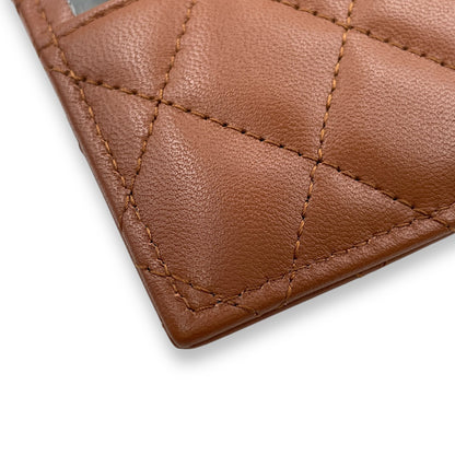 Brown  Holder in Lambskin, Gold hardware