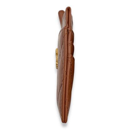 Brown  Holder in Lambskin, Gold hardware