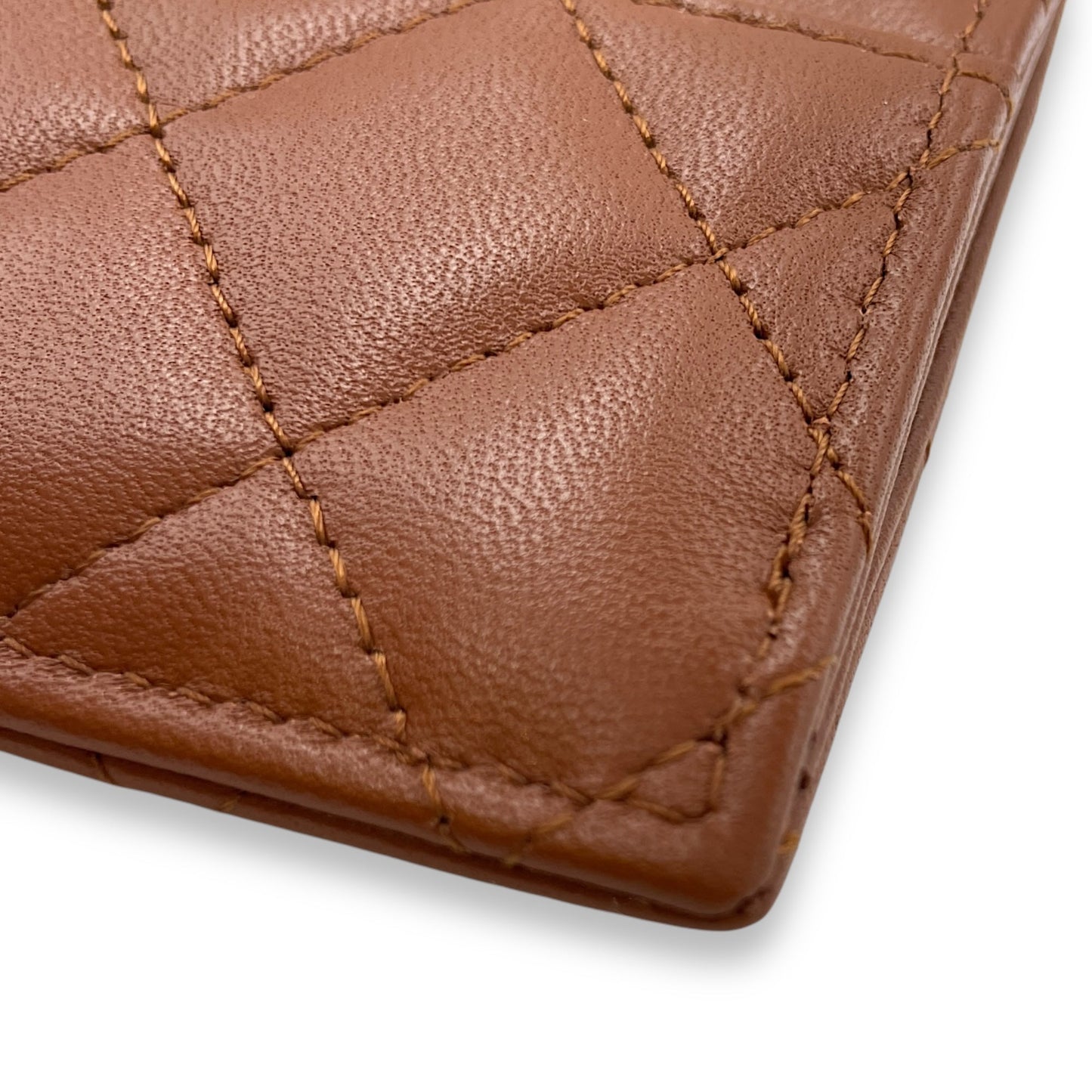 Brown  Holder in Lambskin, Gold hardware
