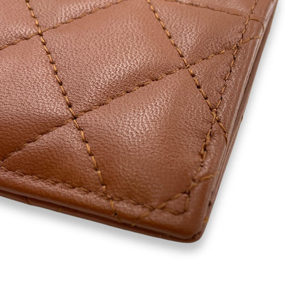 Brown  Holder in Lambskin, Gold hardware